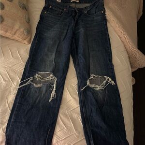 Levi’s Distressed straight Blue Jeans